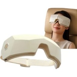 INF Masque de massage oculaire chauffant avec Bluetooth, 6 modes, Airbags double couche, Pliable, Batterie rechargeable 1200mAh