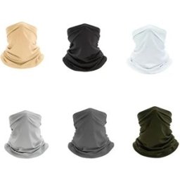 INF Lot de 6 couvre-têtes pour cyclisme - Tour de cou respirant anti-UV, 92% polyester 8% élasthanne, multicolore