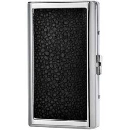 INF Étui à Cigarettes Portable en Cuir Noir - Contient 14-20 Cigarettes