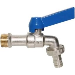 INF Robinet Laiton 1/2x3/4 Sortie Unique Pagode Bleue - Machine à Laver, Jardin