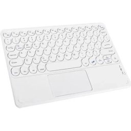 INF Clavier Bluetooth avec Touches Rondes et Pavé Tactile - Compatible avec iPad, Tablettes et Smartphones Blanc