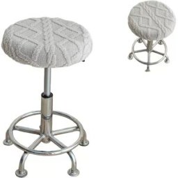 INF Lot de 2 Housses Tricotées pour Tabouret Pivotant : Protection Moderne et Confortable Gris
