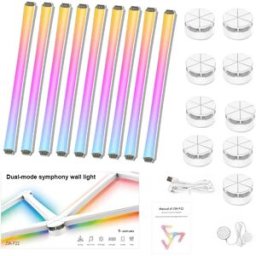 INF Bandes Lumineuses LED Bluetooth - Éclairage Ambiant Intelligent à Assemblage DIY avec Contrôle via App Blanc