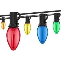 INF Guirlande Lumineuse de Noël 7.6M 23 LED avec 2 Ampoules de Rechange - Douille E12, Multicolore, Étanche