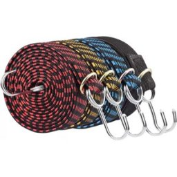 INF Sangle de bagage élastique avec crochets Le noir 4 m
