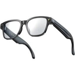 INF Lunettes intelligentes AI à monture noire avec caméra HD 8MP et assistant vocal Transparent
