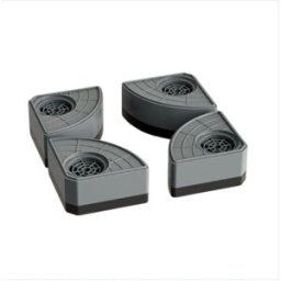 INF Lot de 4 tampons de pied en plastique gris pour machine à laver - Antidérapant, Absorbant les chocs, Suréleveurs étanches