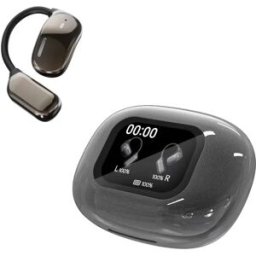 INF Écouteurs Bluetooth à écran tactile couleur : Audio HIFI, Faible Latence, Stérilisation UVC Gris