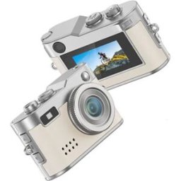 INF Mini caméra numérique - Vrai 1080P/2K, objectif 5MP réel (interpolation 20MP), charge Type-C, OTG et compatible cartes SD Blanc