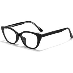 INF Lunettes anti-lumière bleue œil de chat compatibles avec TR90+PC, style rétro unisexe pour visage fin, protection écran et Le noir