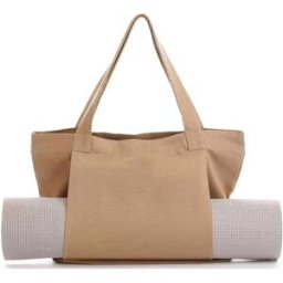 INF Sac fourre-tout en toile pour tapis de yoga pour femmes, sac de transport pour tapis de yoga d'extérieur Beige