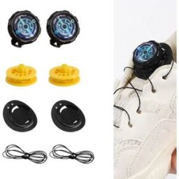 INF Automatic Rotating Shoelace Buckle 2 - Set de 4 Système de Lacets Sans Nouer à Verrouillage Rapide Le noir