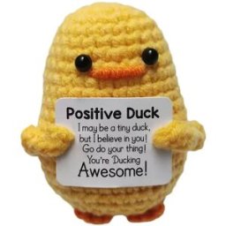INF Figurine Caneton Jaune Positive Duck - Décoration Mignonne et Inspirante en Laine Model A