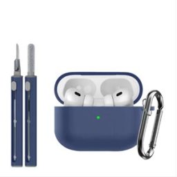 INF Étui de protection en silicone (ensemble de 3 pièces) compatible avec Apple AirPods Pro 3 Bleu foncé