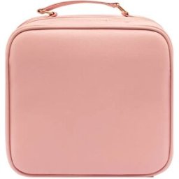 INF Trousse maquillage LED avec miroir éclairé - USB rechargeable, contrôle tactile, miroir amovible, trousse de voyage Rose