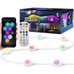 INF Guirlande Lumineuse Extérieure Étanche Bluetooth 5m 10 LED (Norme Européenne) - Illumination Intelligente et Colorée