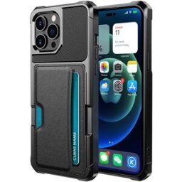 INF Élégante Coque Noire pour iPhone 14 avec Porte-Carte iPhone 14 Pro Max