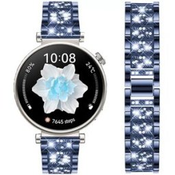 INF Bracelet de montre en acier inoxydable de 18 mm pour Samsung et Huawei Bleu