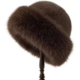 INF Chapeau cloche en fausse fourrure douce - Chapeau mongol chaud d'hiver avec protection des oreilles café