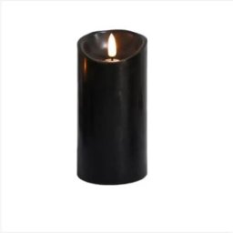 INF Bougie Électronique LED Série Magic Noire (7,5cm Diamètre, 15cm Hauteur)