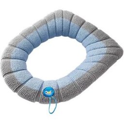 INF Housse de siège de toilette en peluche tricotée avec poignée - Épaisse, lavable, coussin enveloppant élastique, Bleu gris,
