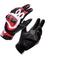 INF Gants de cyclisme plein doigt en fibre de carbone x2 - Protection des articulations en TPU, respirants et écran tactile Rouge