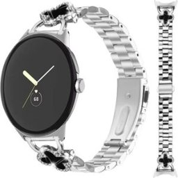 INF Bracelet de Montre Trèfle en Acier Inoxydable compatible avec Google Pixel - Design Élégant à Trois Maillons