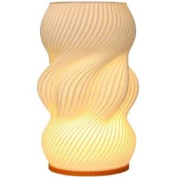 INF Lampe Vase Imprimée en 3D - Lampe de Table Dimmable USB avec Base en Bois