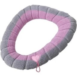 INF Housse de siège de toilette en peluche tricotée avec poignée - Rembourrage épais, Ajustement élastique 360° intégral,