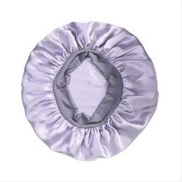 INF Bonnet rond en soie épaisse uni avec bord smocké élastique - Grand bonnet de nuit surdimensionné pour cheveux longs et Violet