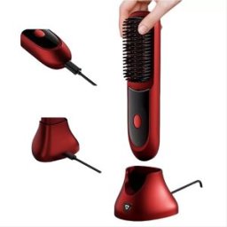 INF Brosse Lissante Chauffante Ionique LCD Portable Sans Fil pour un Coiffage Facile Rouge