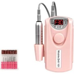 INF Lime à Ongles Électrique Rechargeable avec Pièce à Main en Aluminium et Ensemble de 6 Embouts en Alliage - Lime à Ongles Rose