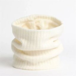 INF Cache-cou Épais Doublé Polaire Couleur Unie - Écharpe Thermique Élastique Tricotée d'Hiver Blanc
