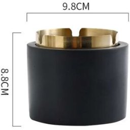 INF Cendrier Moderne en Ciment avec Insert en Acier Inoxydable - Style Nordique
