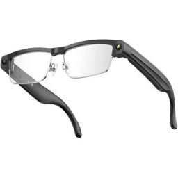 INF Lunettes intelligentes AI (cadre argenté) avec caméra HD 8MP et assistant vocal AI Transparent