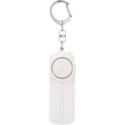INF Alarme de sécurité personnelle 130dB avec lumière LED - Activation par anneau, alimentée par piles Blanc