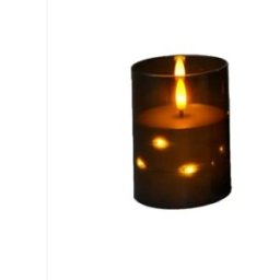 INF Ensemble de 3 Bougies LED Noires Sans Flamme avec Lumières en Fil de Cuivre & Télécommande - Diamètre 7,5cm
