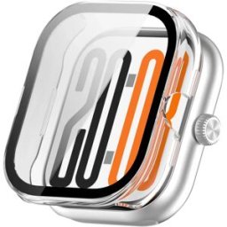 INF Coque pour Honor Watch X5 avec protecteur d'écran en verre trempé, pare-chocs PC à couverture complète Transparent