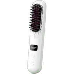 INF Brosse/peigne sans fil lissante et boucleuse à air froid avec écran LCD, coiffage humide/sec et 3 réglages 160°C/180°C/200°C Blanc
