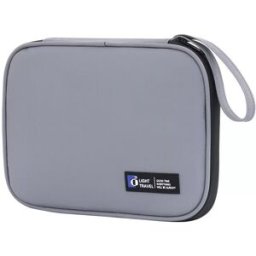 INF Sac de rangement numérique portable - Organisateur universel d'accessoires pour câbles, clés USB, chargeurs et documents Gris