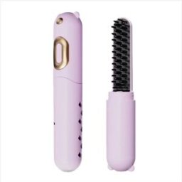 INF Brosse lissante sans fil ML-08 à double dents - 4 niveaux, écran LCD, protection anti-brûlure, portable Violet