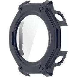 INF Boîtier de protection en PC avec protecteur d'écran en verre trempé compatible avec Amazfit T-Rex 3 Pro 48mm - Bleu