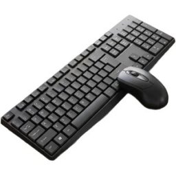 INF Combo clavier et souris sans fil - Récepteur USB prêt à l'emploi, clavier résistant aux éclaboussures avec drainage, pads