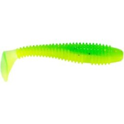INF Micro Appât Souple de Pêche Nervuré T-Tail 35mm - 100pcs Appâts en PVC Vert