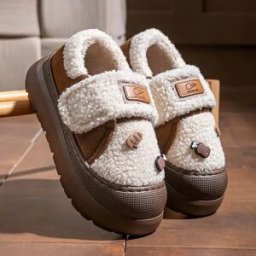 INF Pantoufles d'hiver en coton pour femmes - Plaisir de bricolage, polaire chaude, semelle épaisse, pantoufles d'intérieur café 38