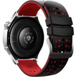 INF Bracelet de montre en silicone 22 mm compatible avec Suunto 9 Peak, Huawei, Xiaomi, Redmi et Samsung - Design ciel étoilé Noir + Rouge