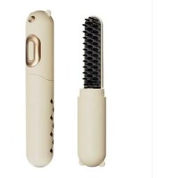 INF Brosse lissante sans fil ML-08 à double dents - 4 niveaux, écran LCD, protection anti-brûlure, portable Kaki