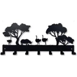 INF Crochet mural en fer noir - porte-clés décoratif, porte-manteau et porte-chapeau pour chambre, fixation murale et