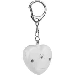 INF Alarme de sécurité personnelle en forme de cœur avec lumière LED - Alarme porte-clés d'urgence 125dB Blanc
