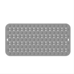 INF Tapis de bain rectangulaire en silicone pour douche et salle de bain Gris